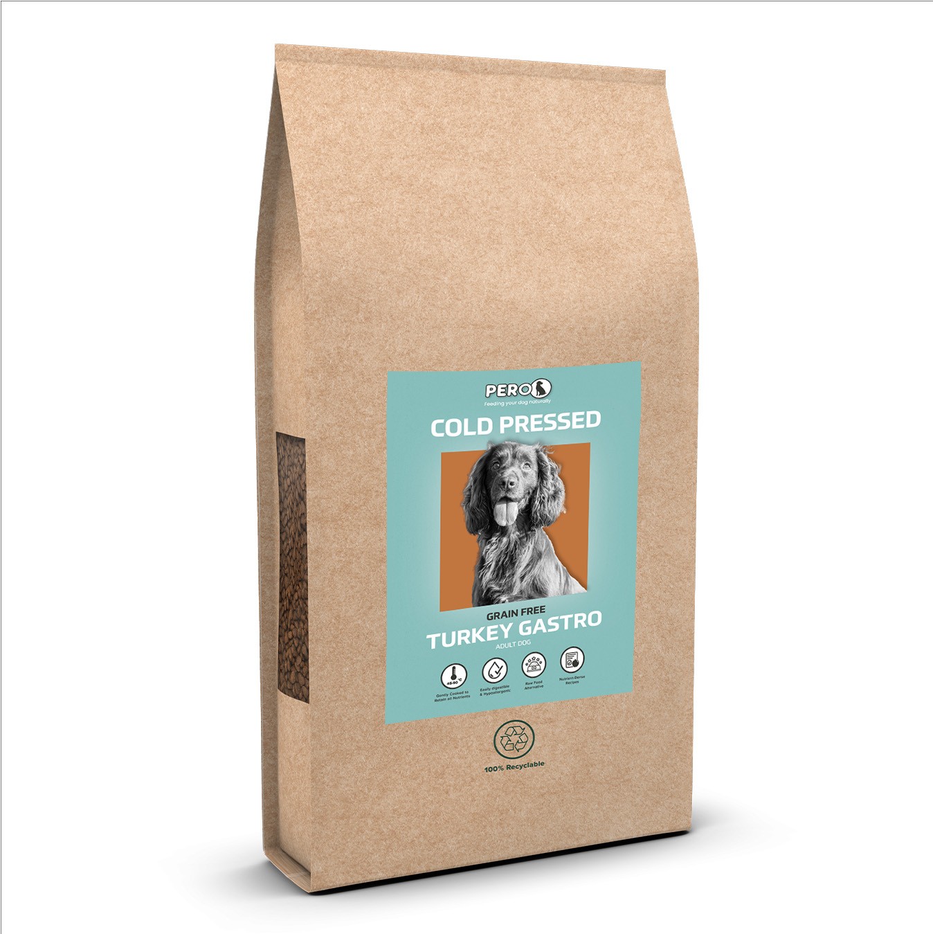 Pero Pero Cold Pressed Grain Free Gastrointestinal Turkey Adult Dry Dog Food pet food packaging